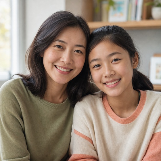 Fictional representative portrait of a parent and student