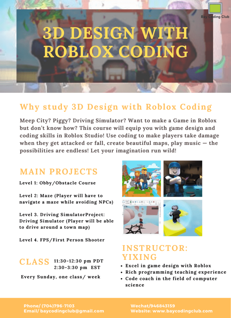 Game Design in Roblox - free self-paced course for kids Tickets, Multiple  Dates