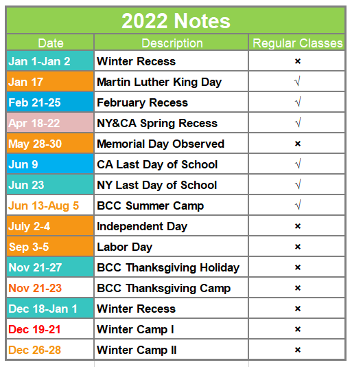 BCC Calendar Bay Coding Club