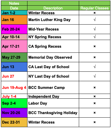 BCC Calendar - Bay Coding Club